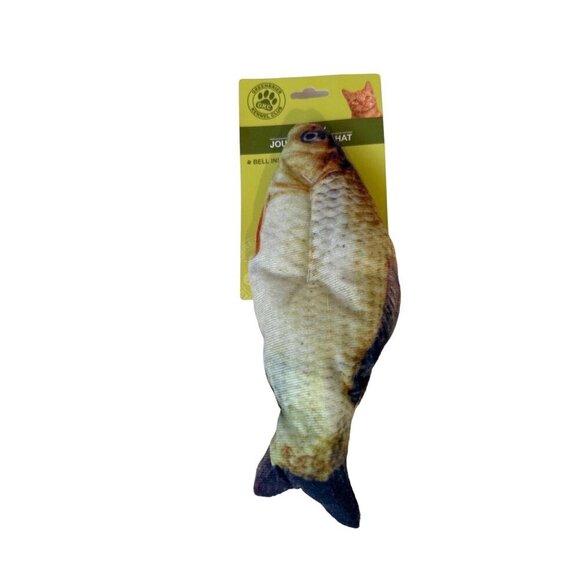 Fish-Shaped Cat Toy 9in Bell  Birthday Christmas Kitty Kitten Cat New Gift - Picture 1 of 6